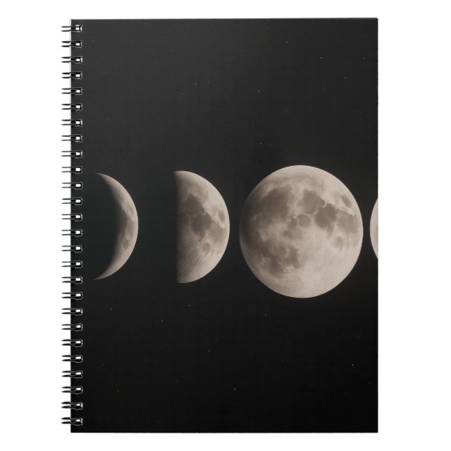 Lunar Cycle Minimalist Moon Notebook (Front)