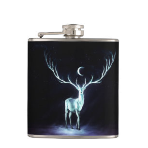 Lunar Deer Magical Protector Hip Flask