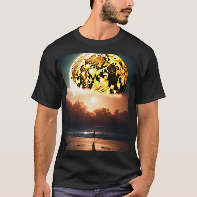 Lunar Dreamscape Moonlit Magic Chasing Moonbeams  T-Shirt (Front)