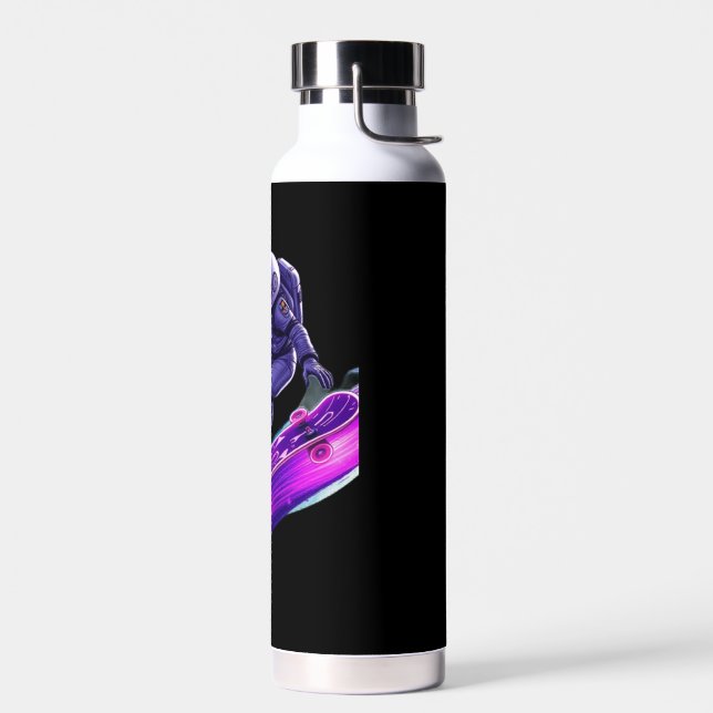Lunar Drift Skateboard water bottles Neon Space  (Left)