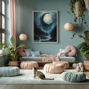 Lunar Eclipse Forest: Mystical Dawn Poster