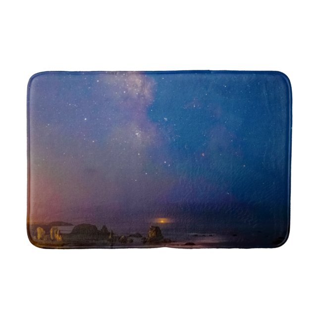Lunar Eclipse & Milky Way | Bandon Beach, Oregon Bath Mat (Front)