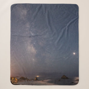 Lunar Eclipse & Milky Way Bandon Beach Oregon Sherpa Blanket