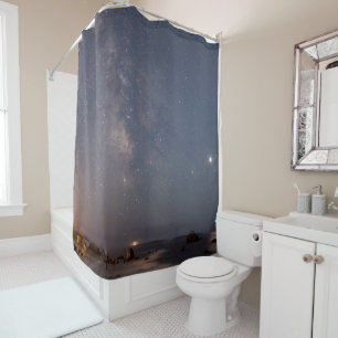Lunar Eclipse & Milky Way Bandon Beach Oregon Shower Curtain