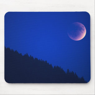 Lunar Eclipse Over Forest   Zug, Switzerland Mouse Pad
