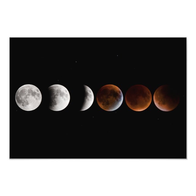 Lunar Eclipse Sequence Photo Print (Front)