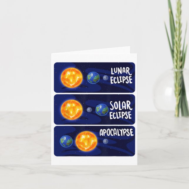 Lunar Eclipse Solar Apocalypse Astrology Science M Card (Front)