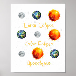 Lunar Eclipse Solar Eclipse And Apocalypse Funny S Poster
