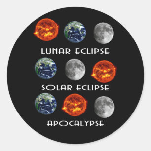 Lunar Eclipse Solar Eclipse Apocalypse Classic Round Sticker
