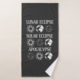 Lunar Eclipse Solar Eclipse Apocalypse Funny Space Bath Towel
