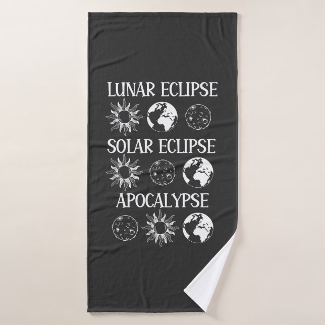 Lunar Eclipse Solar Eclipse Apocalypse Funny Space Bath Towel (Bath Towel)