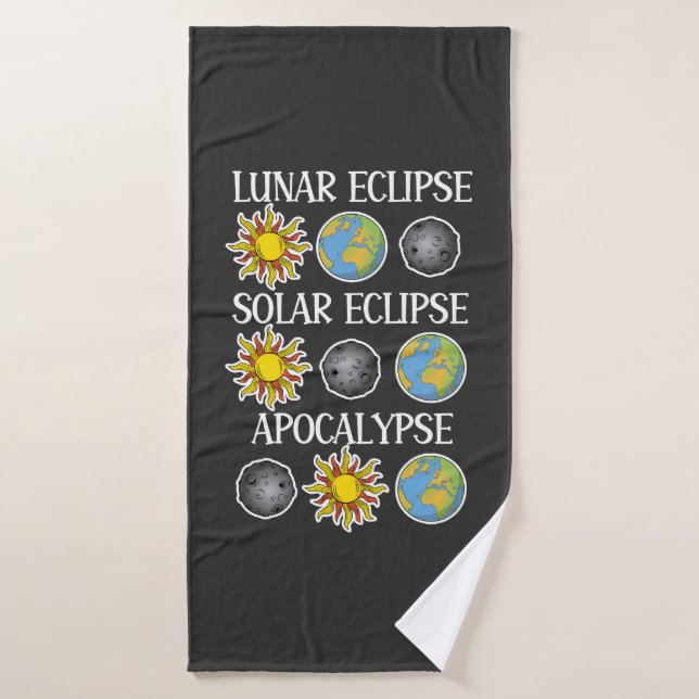 Lunar Eclipse Solar Eclipse Apocalypse Funny Space Bath Towel (Bath Towel)