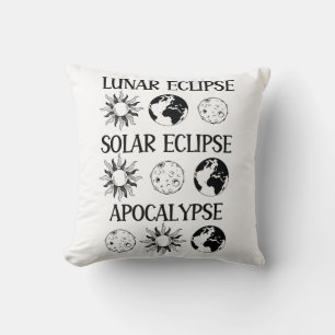 Lunar Eclipse Solar Eclipse Apocalypse Funny Space Cushion