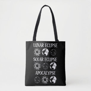 Lunar Eclipse Solar Eclipse Apocalypse Funny Space Tote Bag