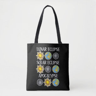 Lunar Eclipse Solar Eclipse Apocalypse Funny Space Tote Bag