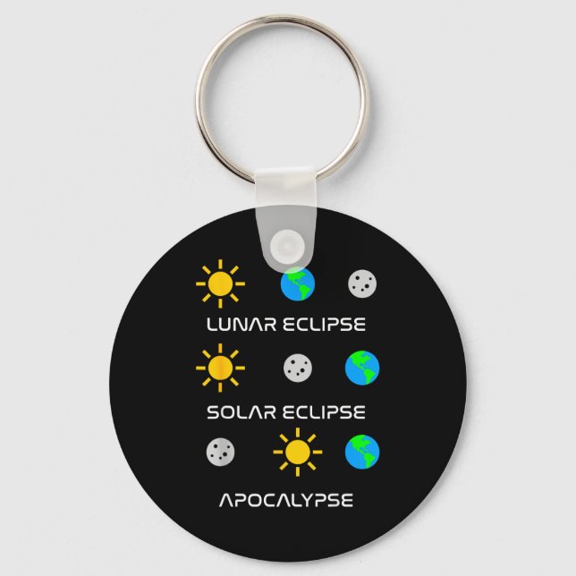 Lunar Eclipse Solar Eclipse Apocalypse Key Ring (Front)