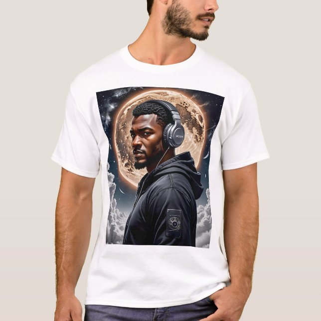 Lunar Eclipse T-Shirt Cosmic Art Futuristic (Front)