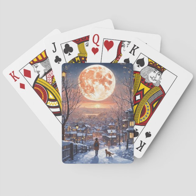 "Lunar Elegance: Moonlit Playing Cards" Playing Cards (Back)