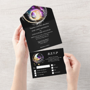 Lunar full moon celestial constellation night star all in one invitation