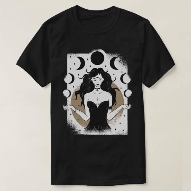 LUNAR GODDESS Costume Wiccan Wicca Pagan Magick Mo T-Shirt (Design Front)