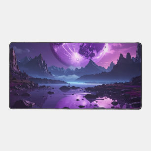 🌌 Lunar Horizon – Purple Moon Desk Mat