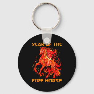 lunar horse fire year yea new chinese happy Fun Key Ring