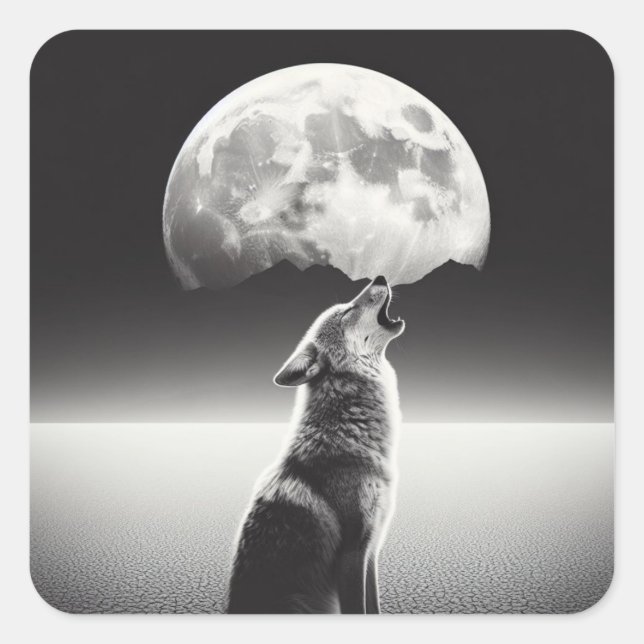 Lunar Howl Square Sticker (Front)