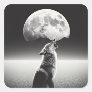 Lunar Howl Square Sticker