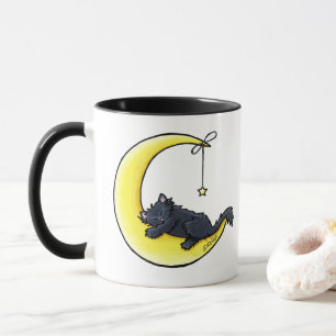 Lunar Love Black Cat Two-Tone Coffee Mug