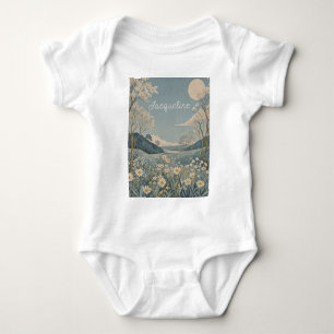 Lunar Meadow Personalised  Baby Bodysuit