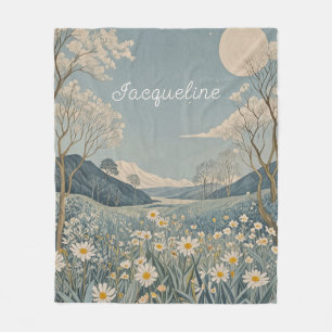 Lunar Meadow Personalised Fleece Blanket