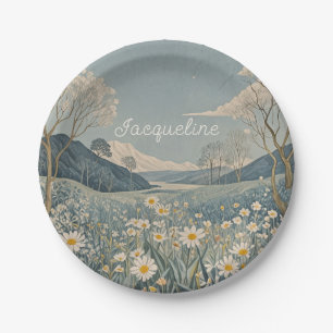 Lunar Meadow Personalised  Paper Plate