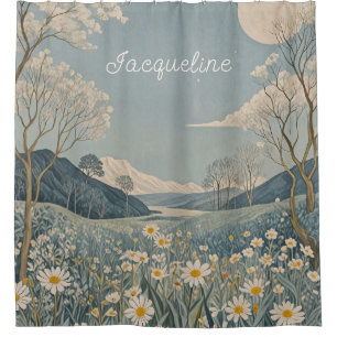 Lunar Meadow Personalized  Shower Curtain
