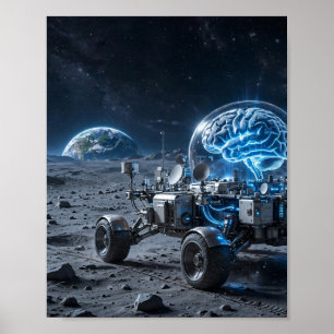 Lunar Mind — Moon Rover AI Computer Poster