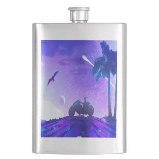 Lunar Mirage – Surreal Palestinian Digital Art Cla Hip Flask