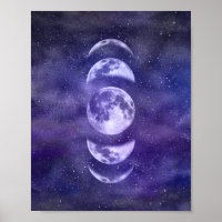 Lunar Moon Phases Astrology Art