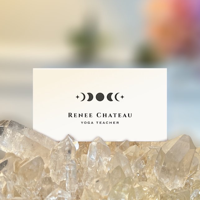 Lunar Moon Phases Astrology Yoga Teacher Business Card (Creator Uploaded)