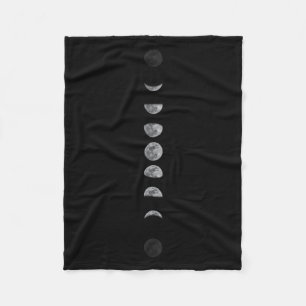Lunar Moon Phases Celestial Fleece Blanket