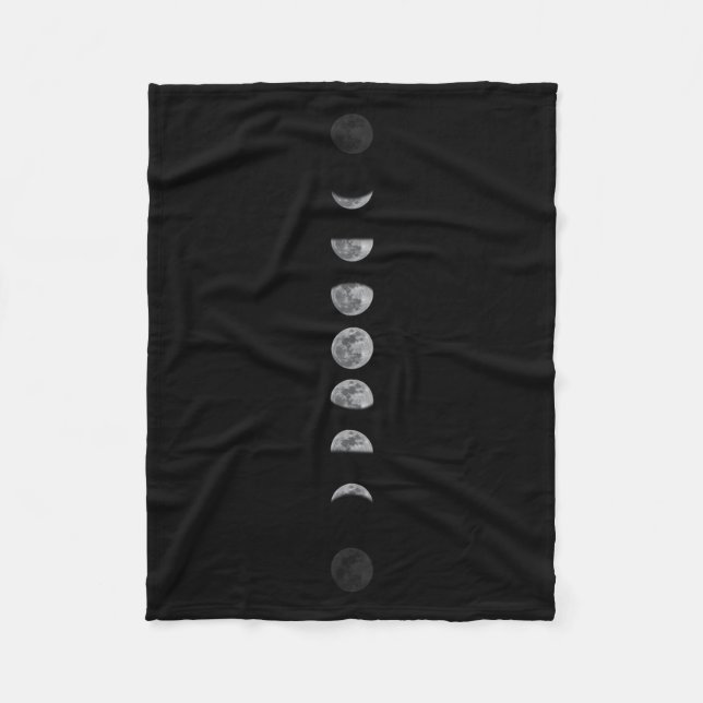 Lunar Moon Phases Celestial Fleece Blanket (Front)