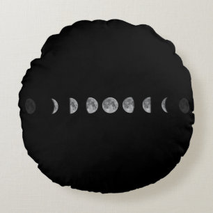 Lunar Moon Phases Celestial Round Cushion