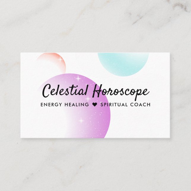 Lunar Moon Phases Reiki Practitioner Celestial Business Card (Front)