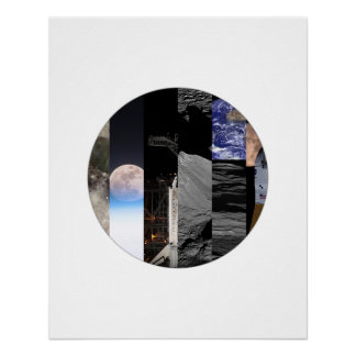 Lunar Mosaic - Moon Collage Poster
