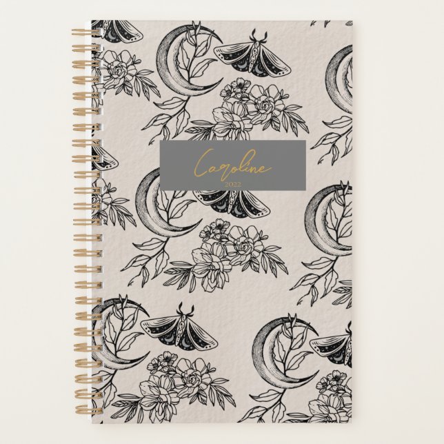 Lunar Moth Personalised Planner  (Front)