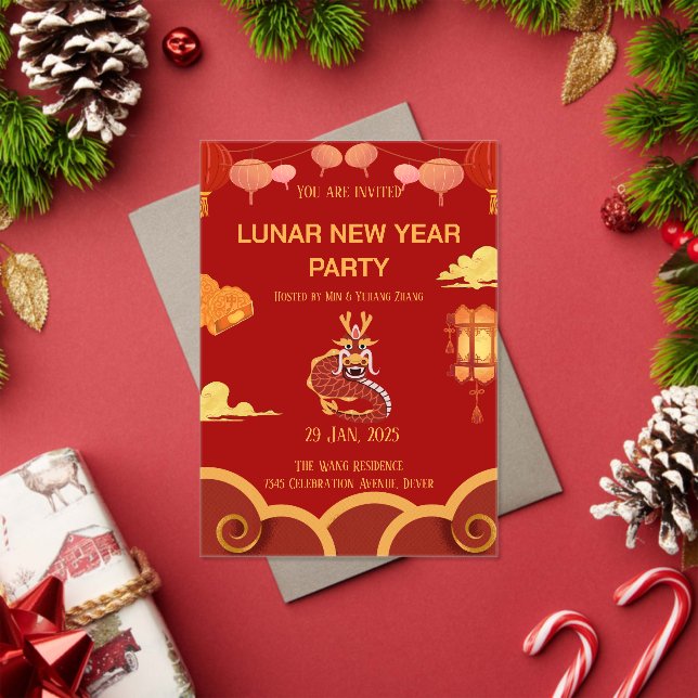 Lunar New Year Celebration: A Night of Joy  Acrylic Invitations (Insitu (Holiday))