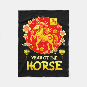 Lunar New Year Happy Chinese New Year Of The Horse Fleece Blanket