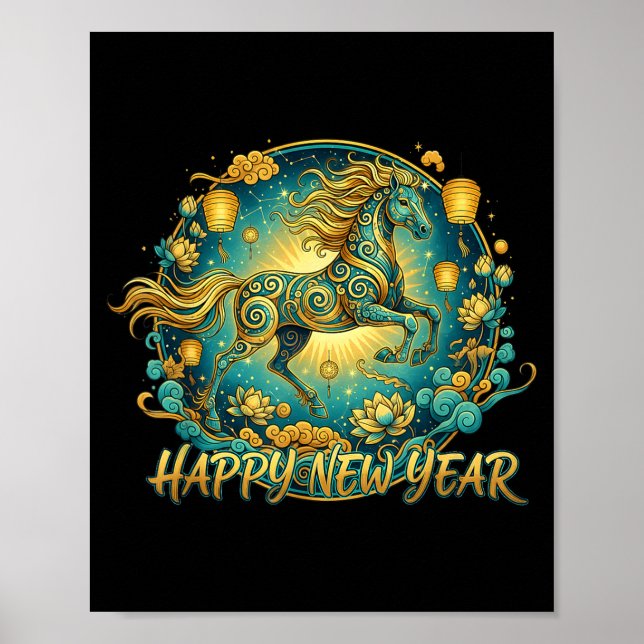 Lunar New Year Happy Chinese New Year Of The Horse Poster (Front)