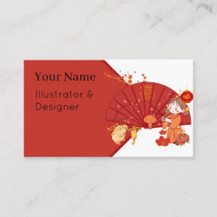 Lunar New Year Joy with Little Rabbit Business Card