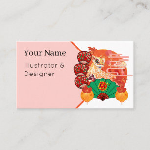 Lunar New Year Lion Dance & Lucky Lanterns Festiva Business Card