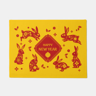 Lunar New Year Of Rabbit 2023 Zodiac Animal  Doormat