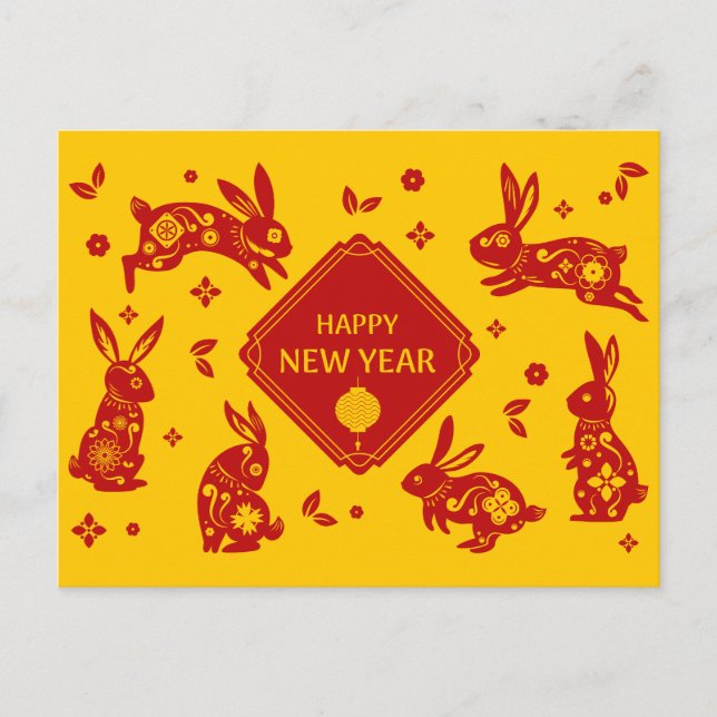 Lunar New Year Of Rabbit 2023 Zodiac Animal  Postcard (Front)